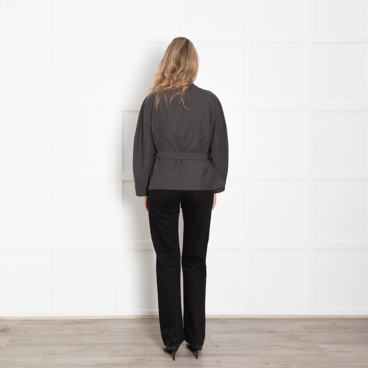 Soeur Grey Belted Drop Shoulder Jacket