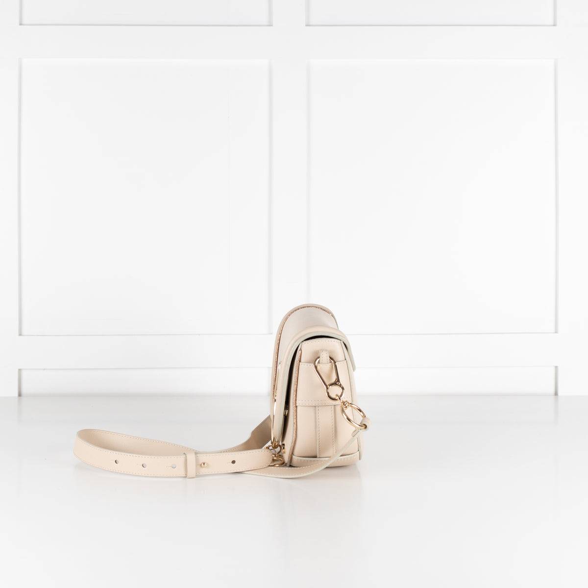See By Chloe Beige Mara Crossbody With Gold Hardware