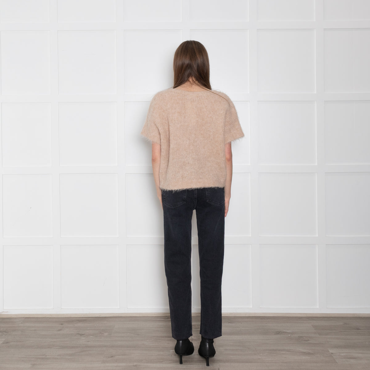 American Vintage Beige Alpaca Short Sleeve Jumper