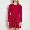 Red Valentino Red Knit Fit And Flare Dress