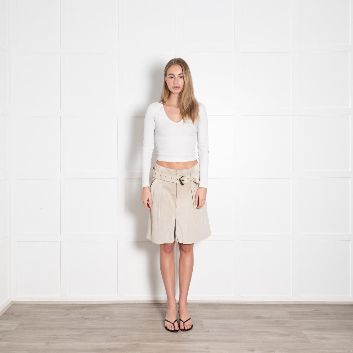 Isabel Marant Pale Suede Shorts With Belt