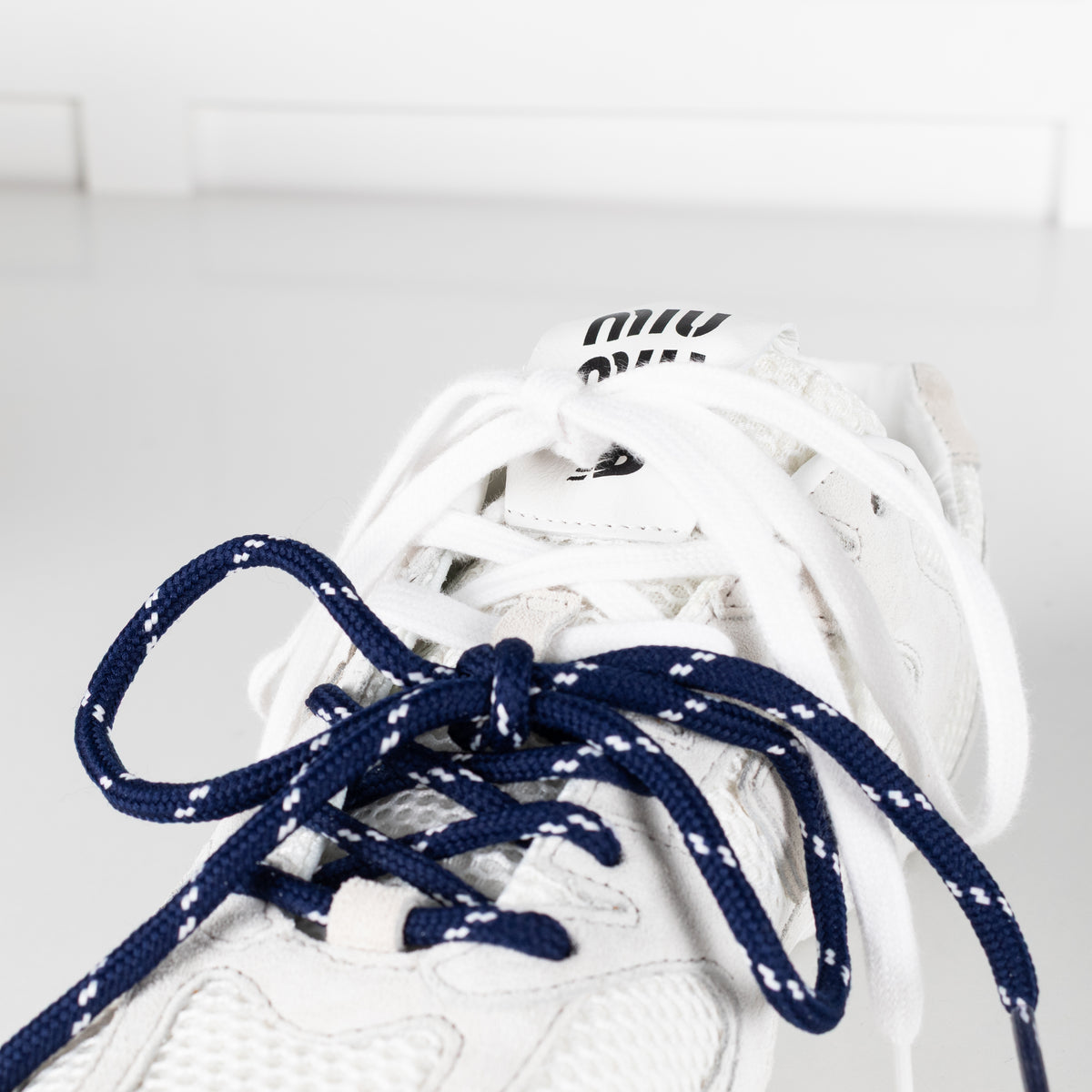 Miu Miu x New Balance White 530 SL Suede Mesh Trainers