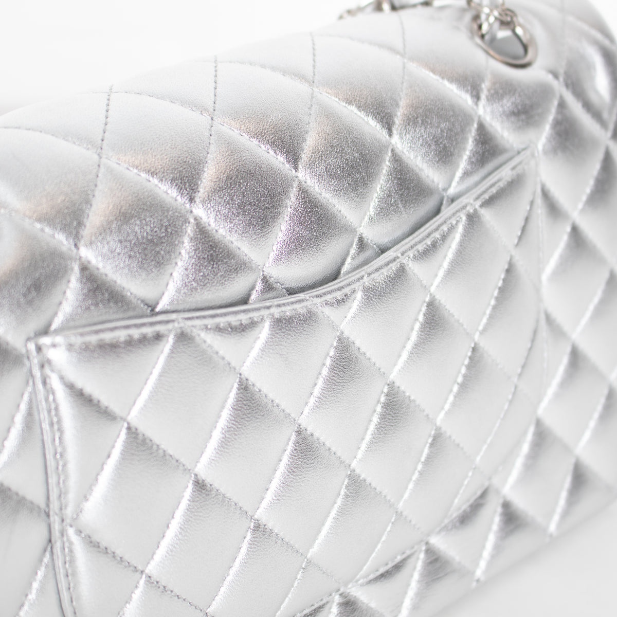 Chanel Full Set Silver Classic Double Flap Bag