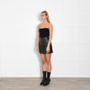 The Attico Black Leather Mini Skirt