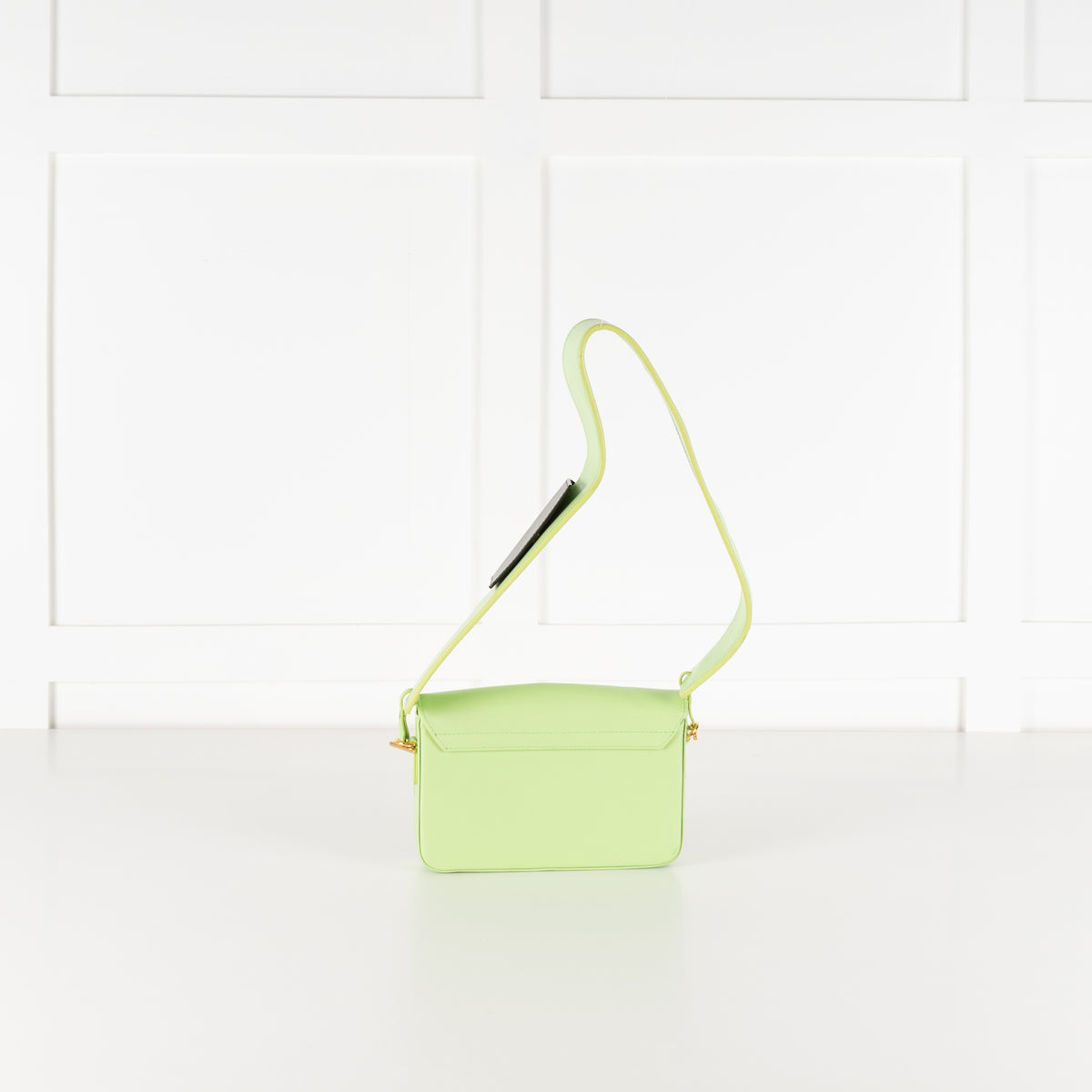 Jacquemus Lime Green Le Carinou Leather Shoulder Bag