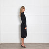 Dries Van Noten Black Dress with Exaggerated Pipe Trim