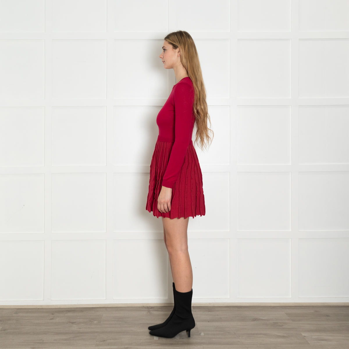 Red Valentino Red Knit Fit And Flare Dress
