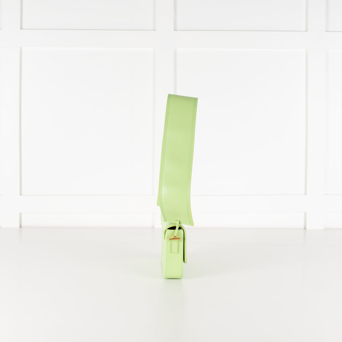 Jacquemus Lime Green Le Carinou Leather Shoulder Bag