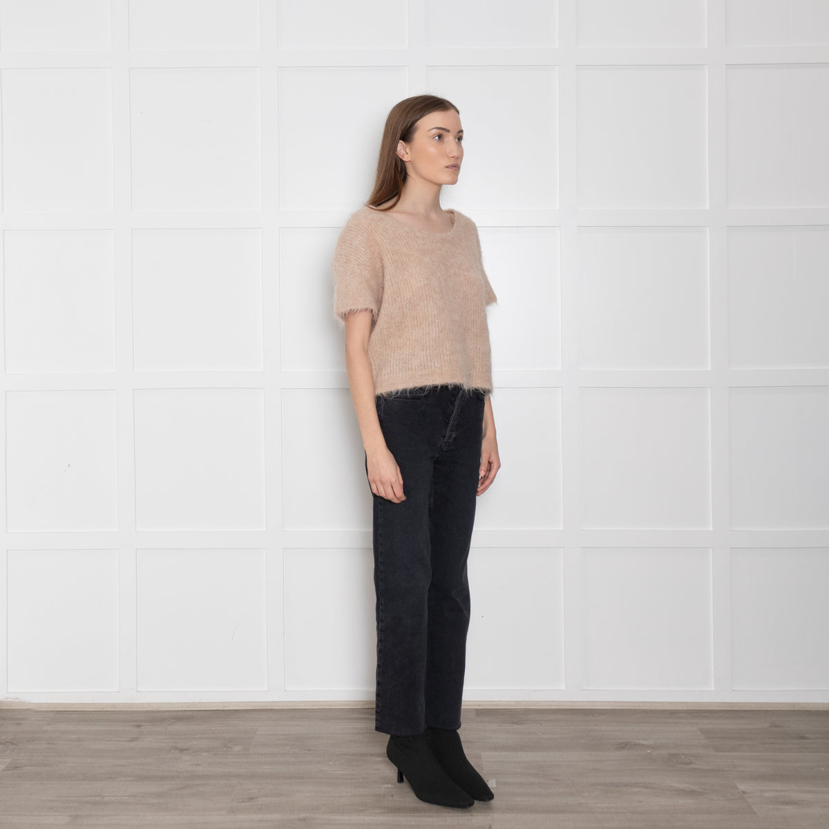 American Vintage Beige Alpaca Short Sleeve Jumper