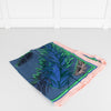 Emilio Pucci Blue and Pink Feather Print Scarf