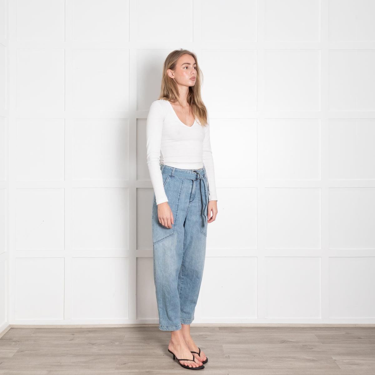Ba&Sh Light Blue Denim Barrel Leg Jeans