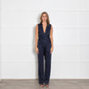 Galvan Navy Drape Waist Jumpsuit