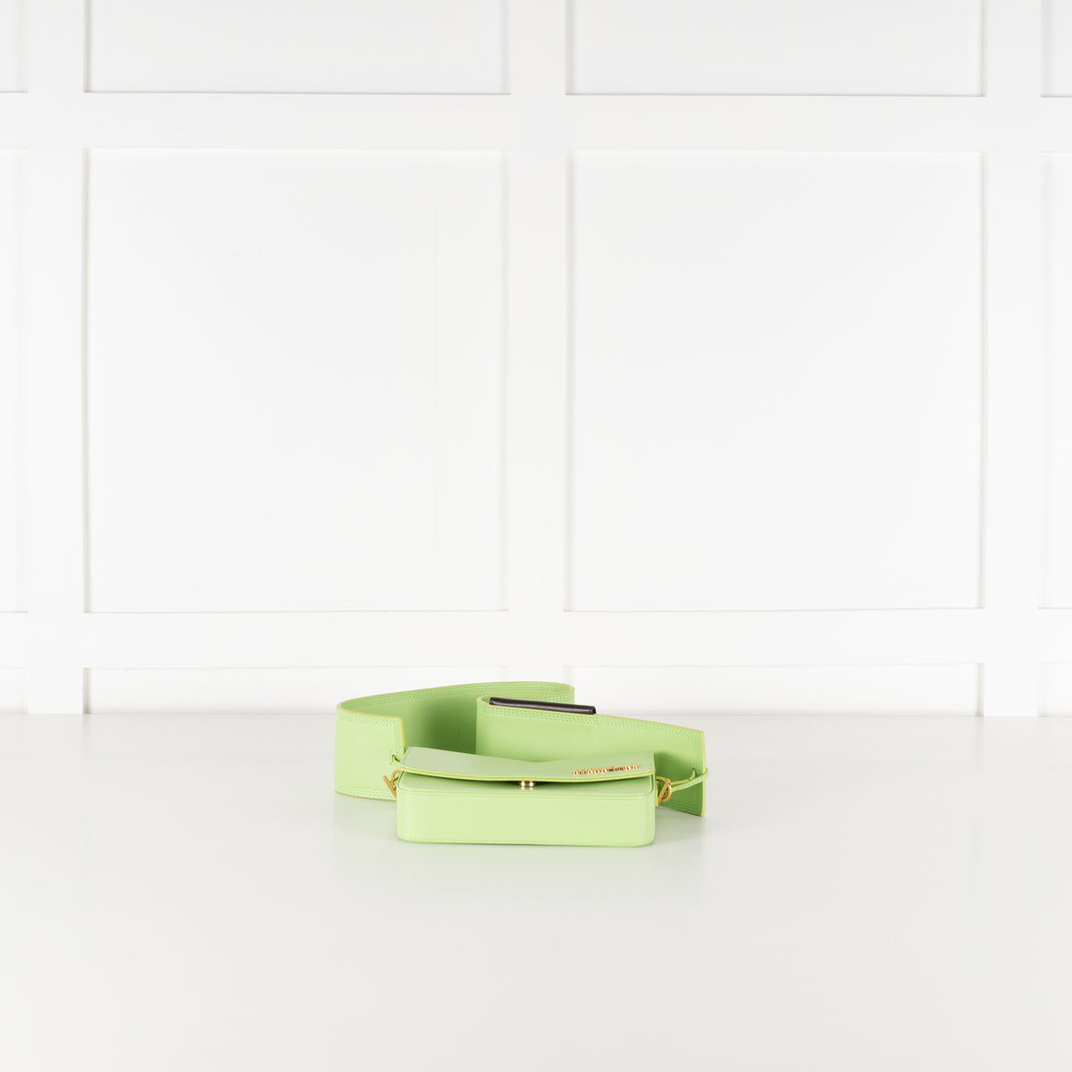 Jacquemus Lime Green Le Carinou Leather Shoulder Bag