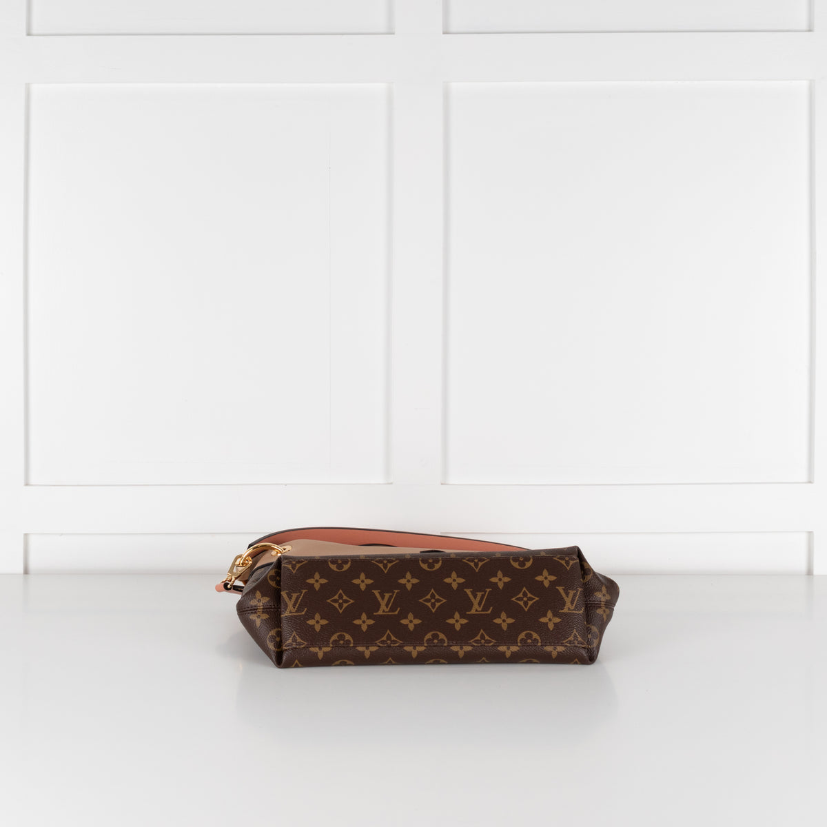 Louis Vuitton Pink Brown Coated Canvas Leather Tuileries Hobo Bag