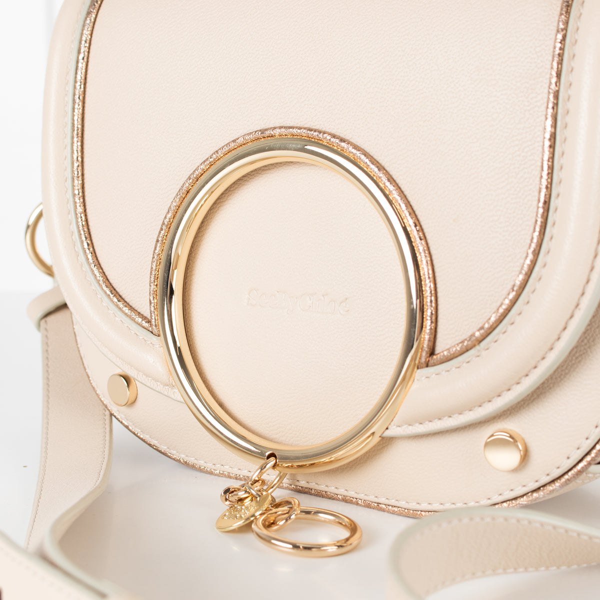 See By Chloe Beige Mara Crossbody With Gold Hardware