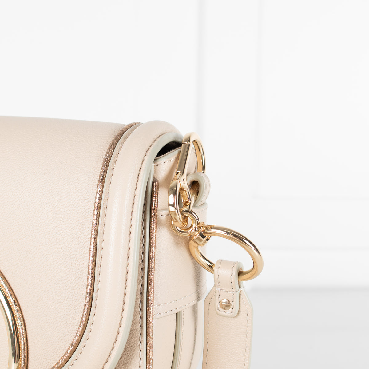 See By Chloe Beige Mara Crossbody With Gold Hardware