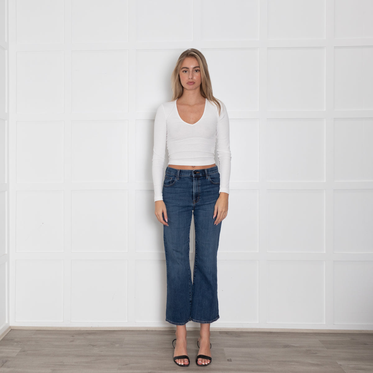 J Brand Blue Denim Cropped Stretchy Jeans