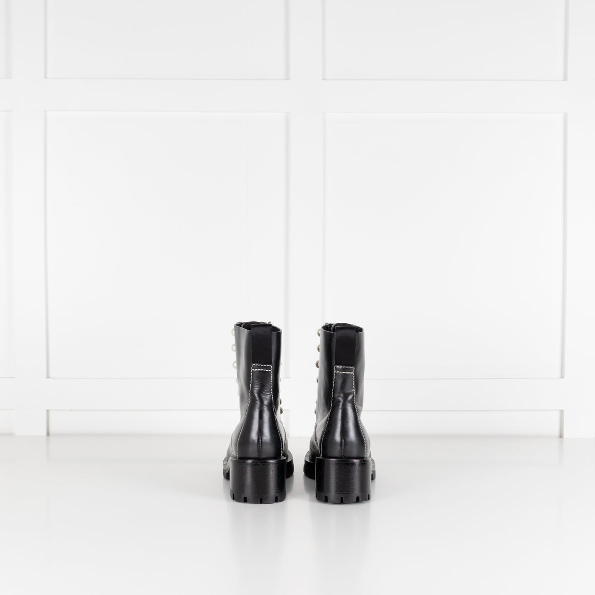 3.1 Phillip Lim Hayett Lug Sole Zipper Boot With Faux Pearl Embellishments