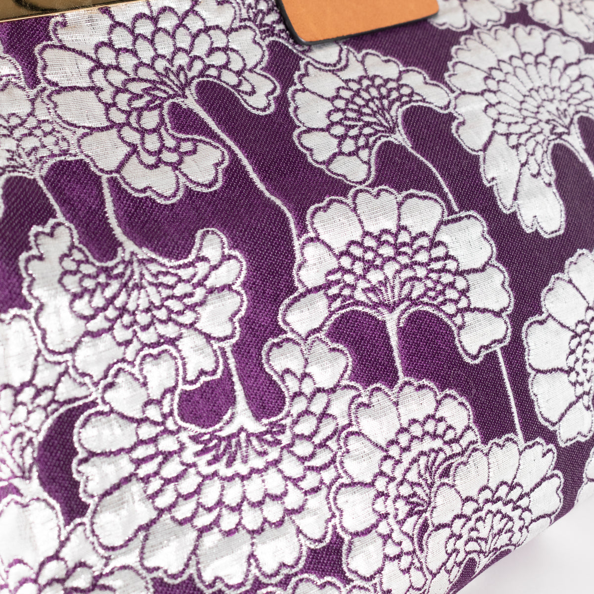 Marni Floral Jacquard Framed Purple Shoulder Bag