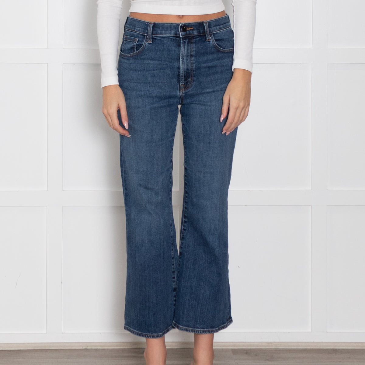 J Brand Blue Denim Cropped Stretchy Jeans