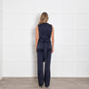Galvan Navy Drape Waist Jumpsuit