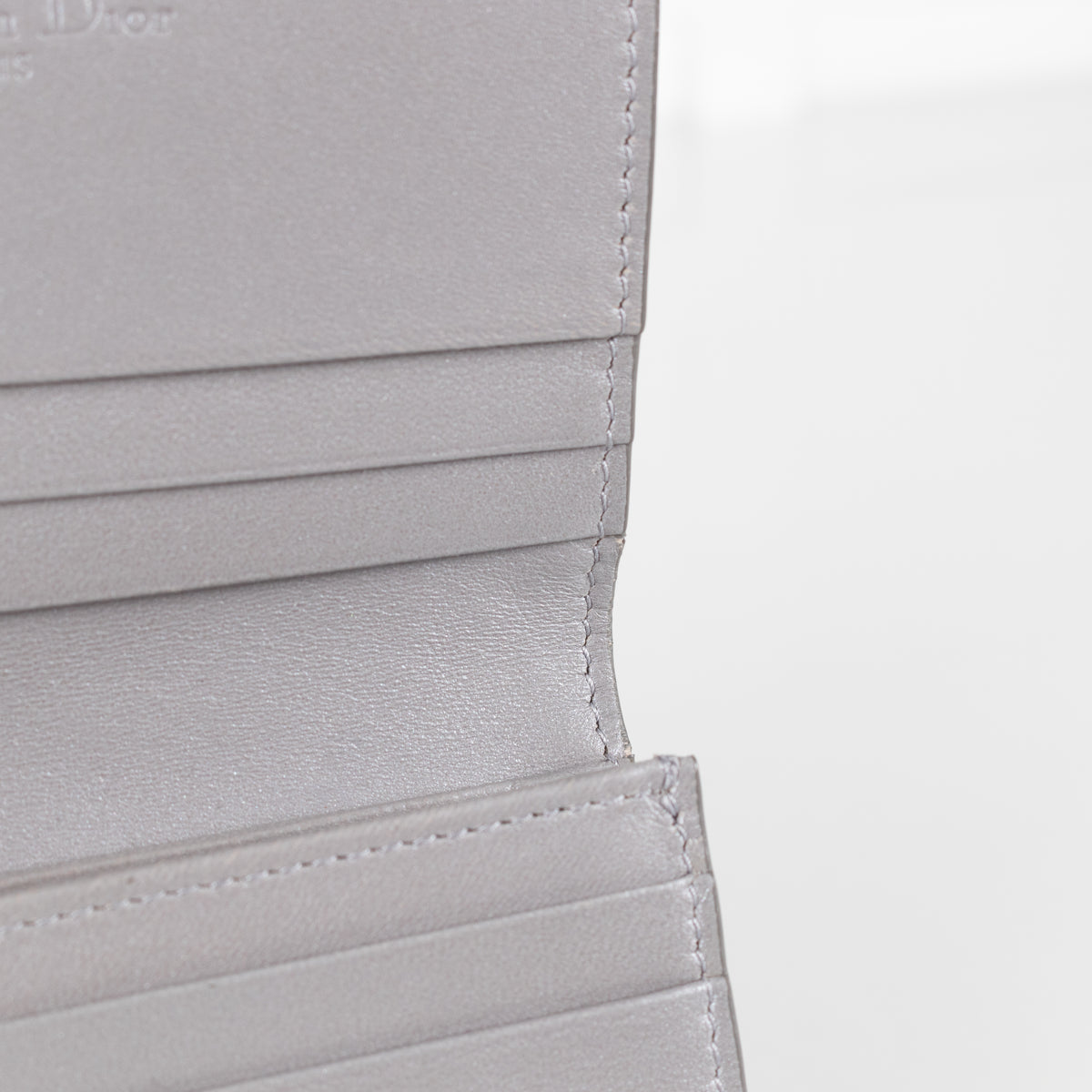 Christian Dior Silver Cannage Fold Wallet