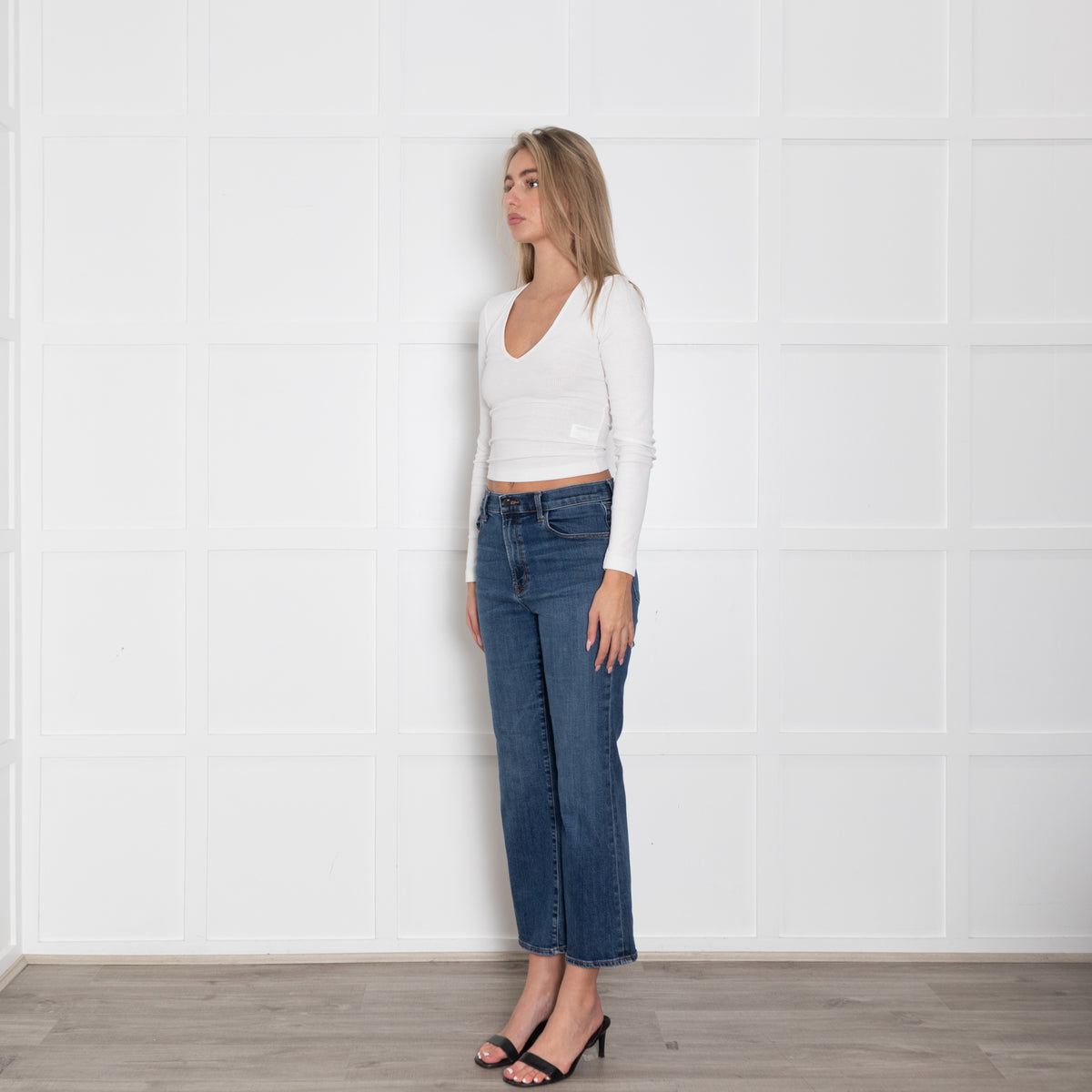 J Brand Blue Denim Cropped Stretchy Jeans