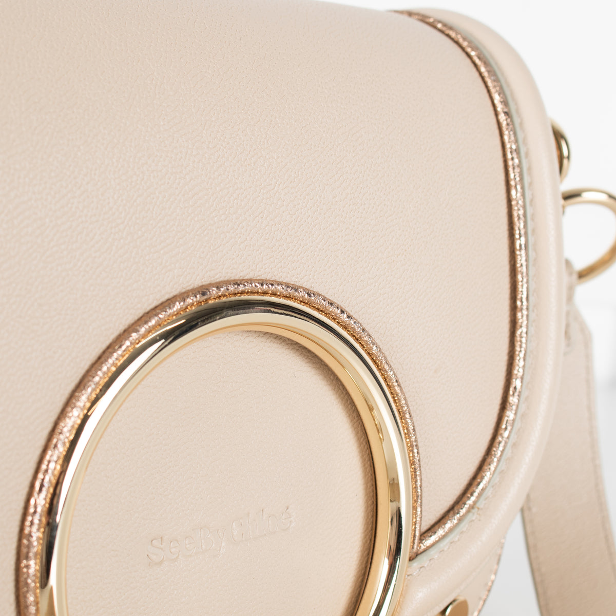 See By Chloe Beige Mara Crossbody With Gold Hardware