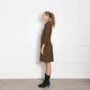 Antonelli Khaki 3/4 Sleeve Buttoned Up Dress