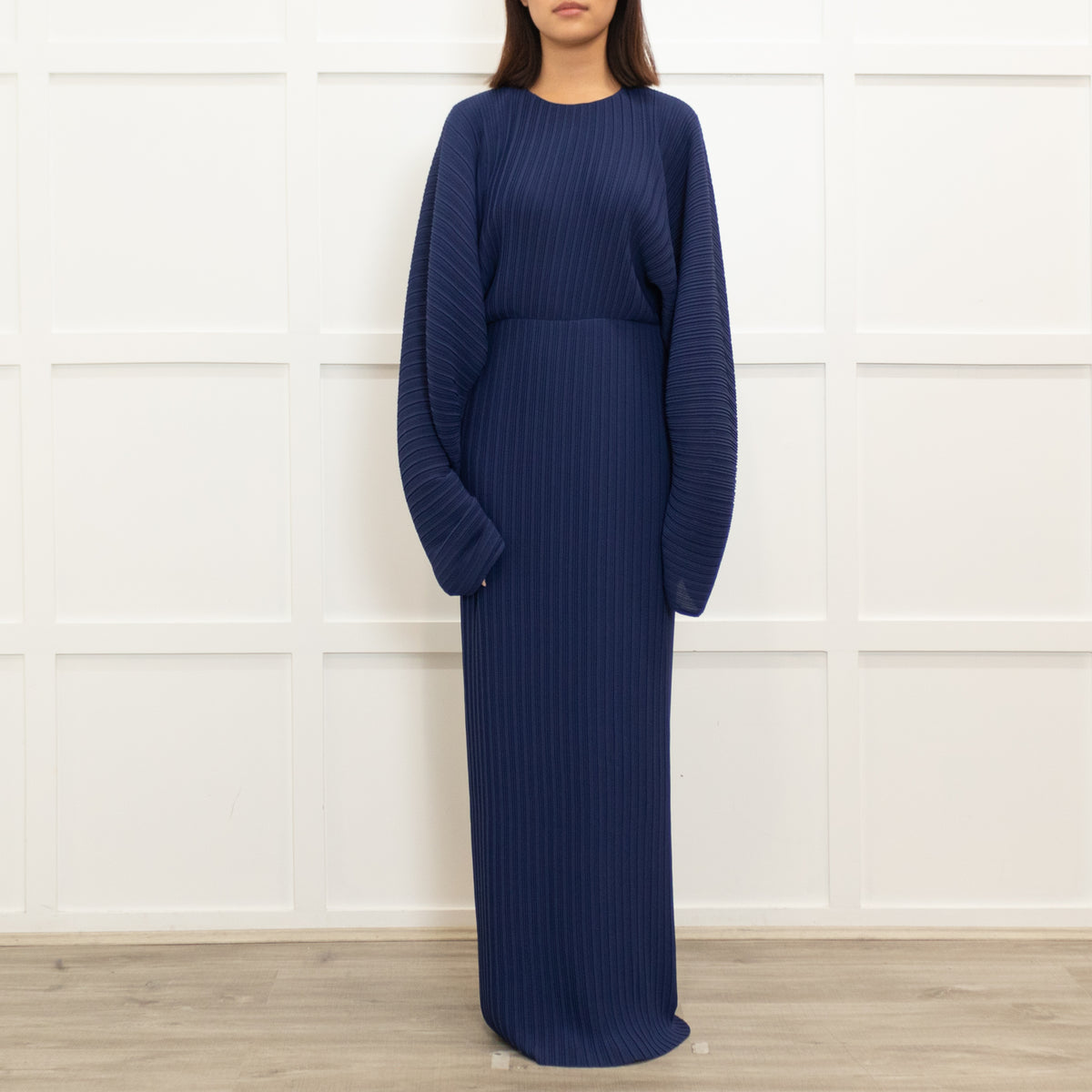 Solace London Blue Pleated Long Sleeve Dress
