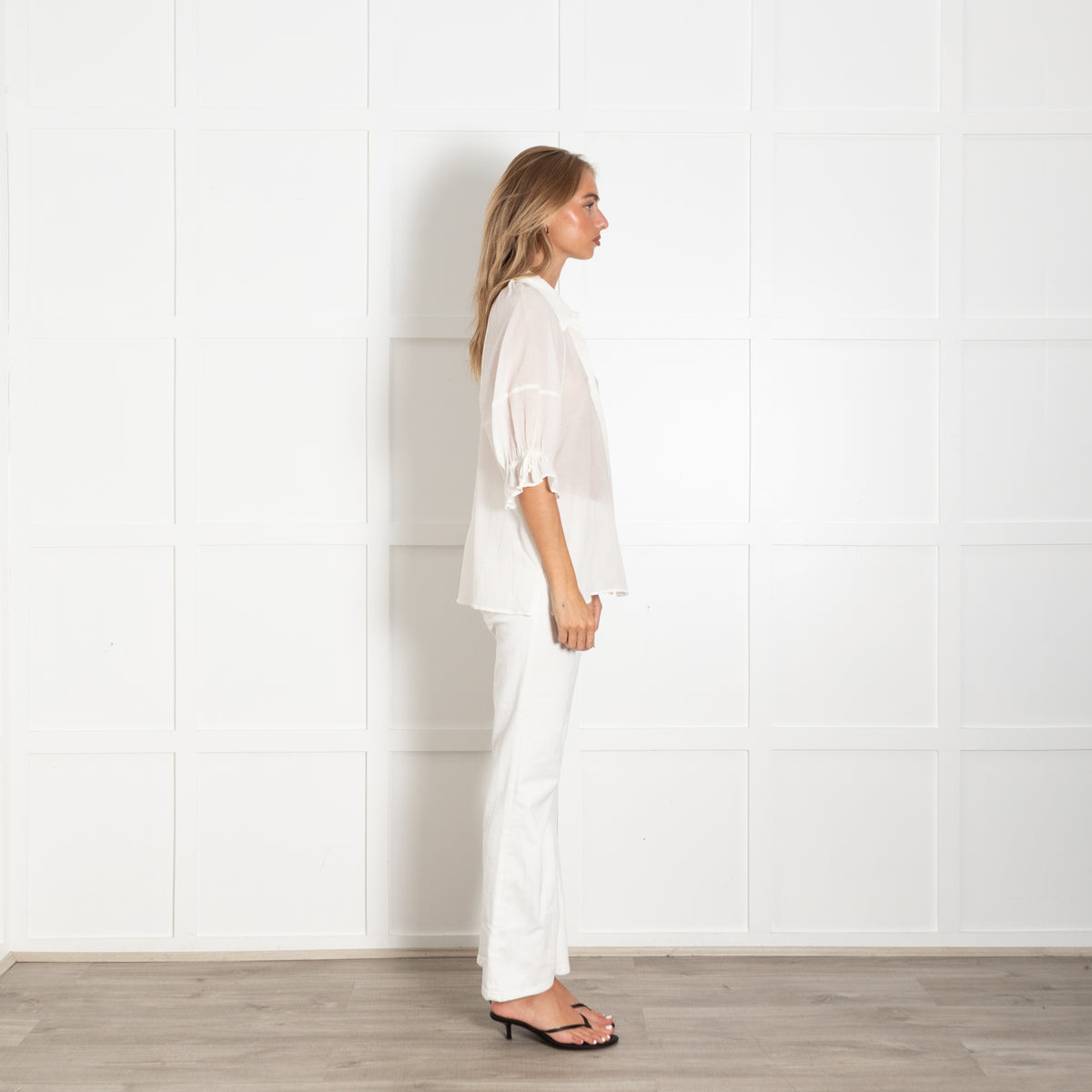 Day Birger Mikkelsen Cream Textured Short Sleeve Blouse