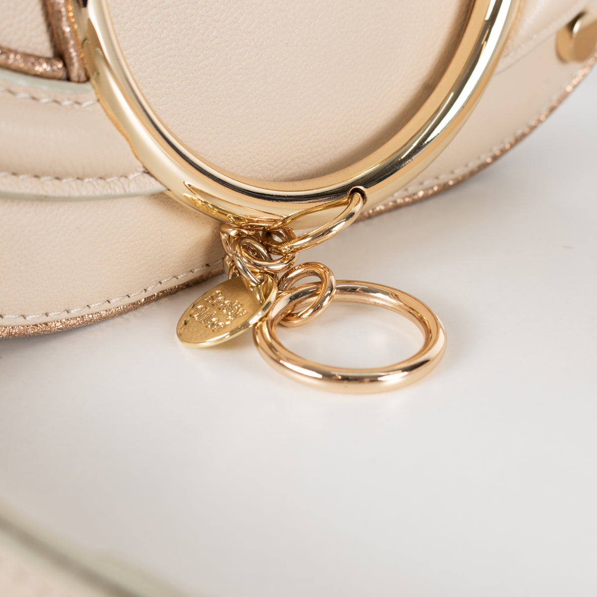 See By Chloe Beige Mara Crossbody With Gold Hardware