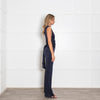 Galvan Navy Drape Waist Jumpsuit