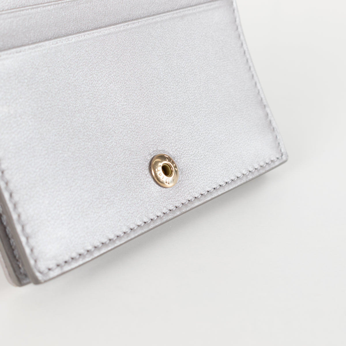 Christian Dior Silver Cannage Fold Wallet