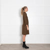 Antonelli Khaki 3/4 Sleeve Buttoned Up Dress