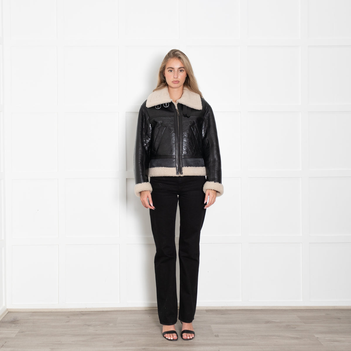 Halfboy Black Aviator Shearling Jacket