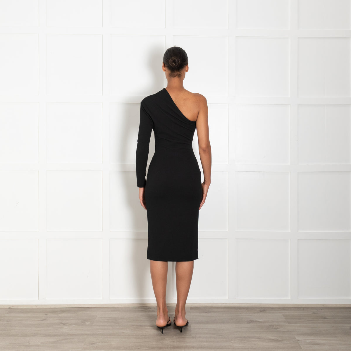 Solace London Black One Shoulder Dress