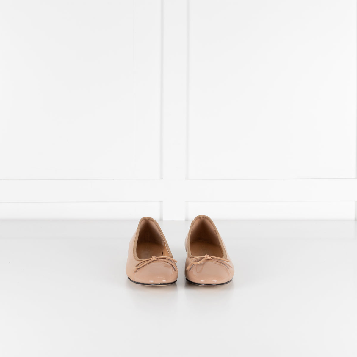 Russell & Bromley Camel Patent Toe Ballet Flat