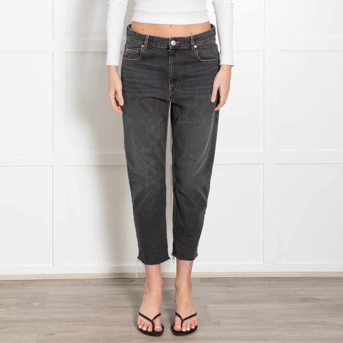 Isabel Marant Etoile Dark Grey Fray Hem Jeans