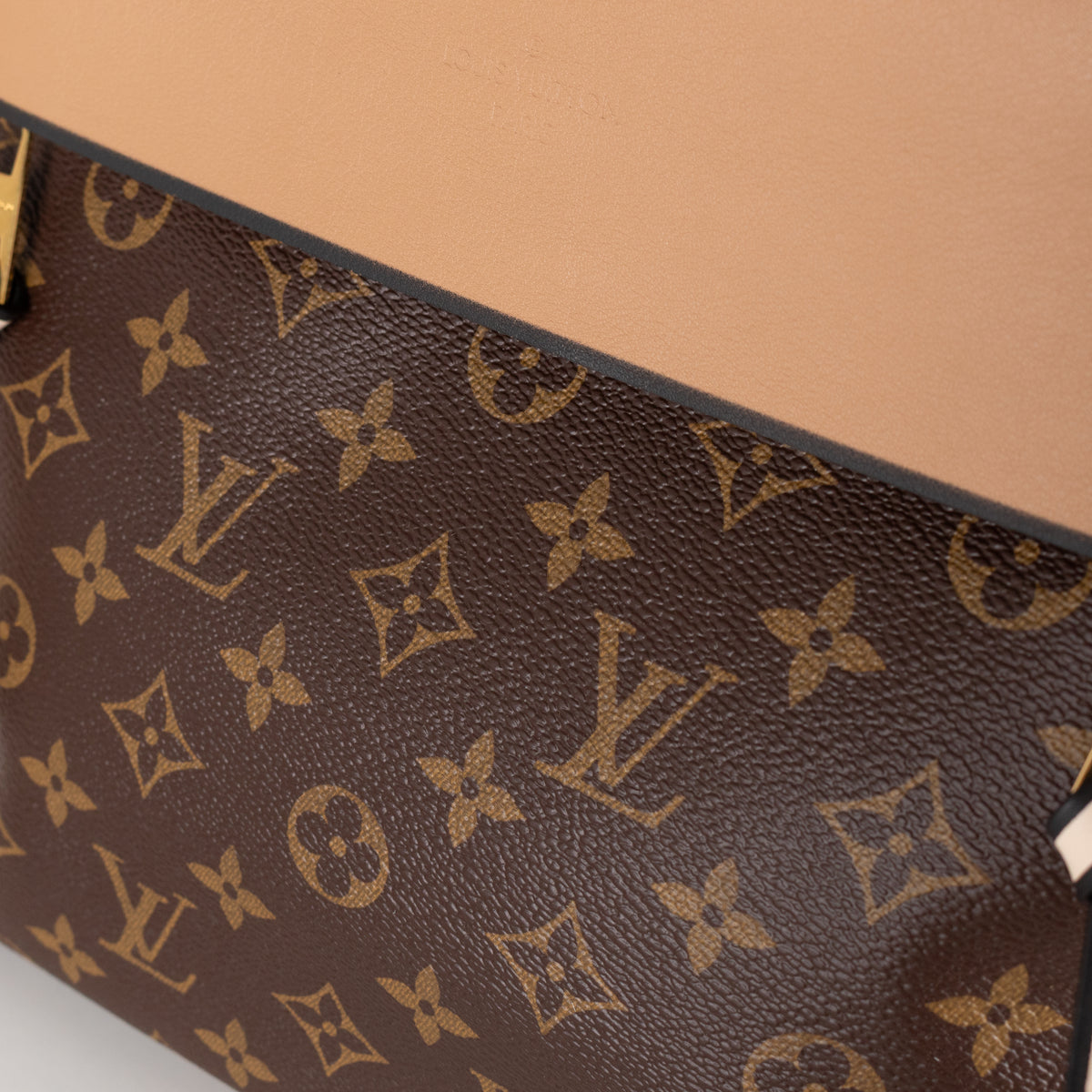 Louis Vuitton Pink Brown Coated Canvas Leather Tuileries Hobo Bag