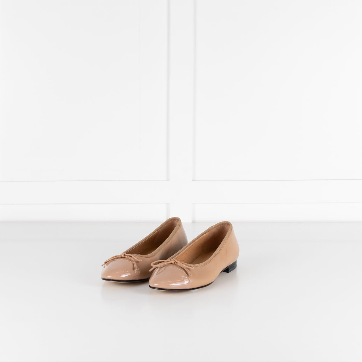 Russell & Bromley Camel Patent Toe Ballet Flat