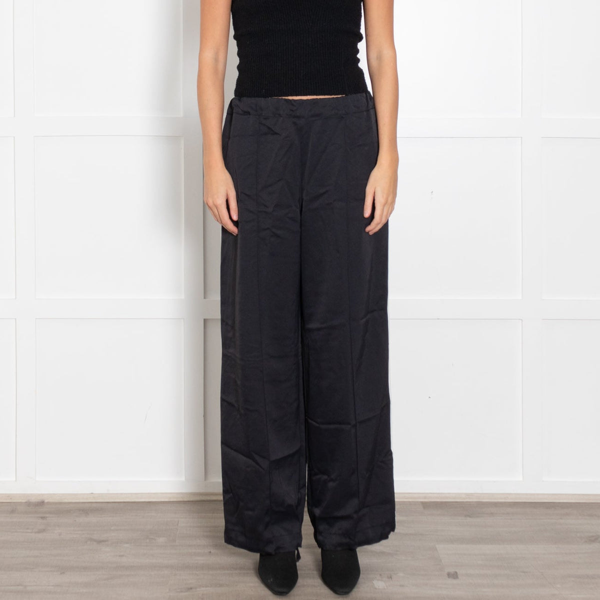 Me + Em Grey Black Side Stripe  Flared  Trousers
