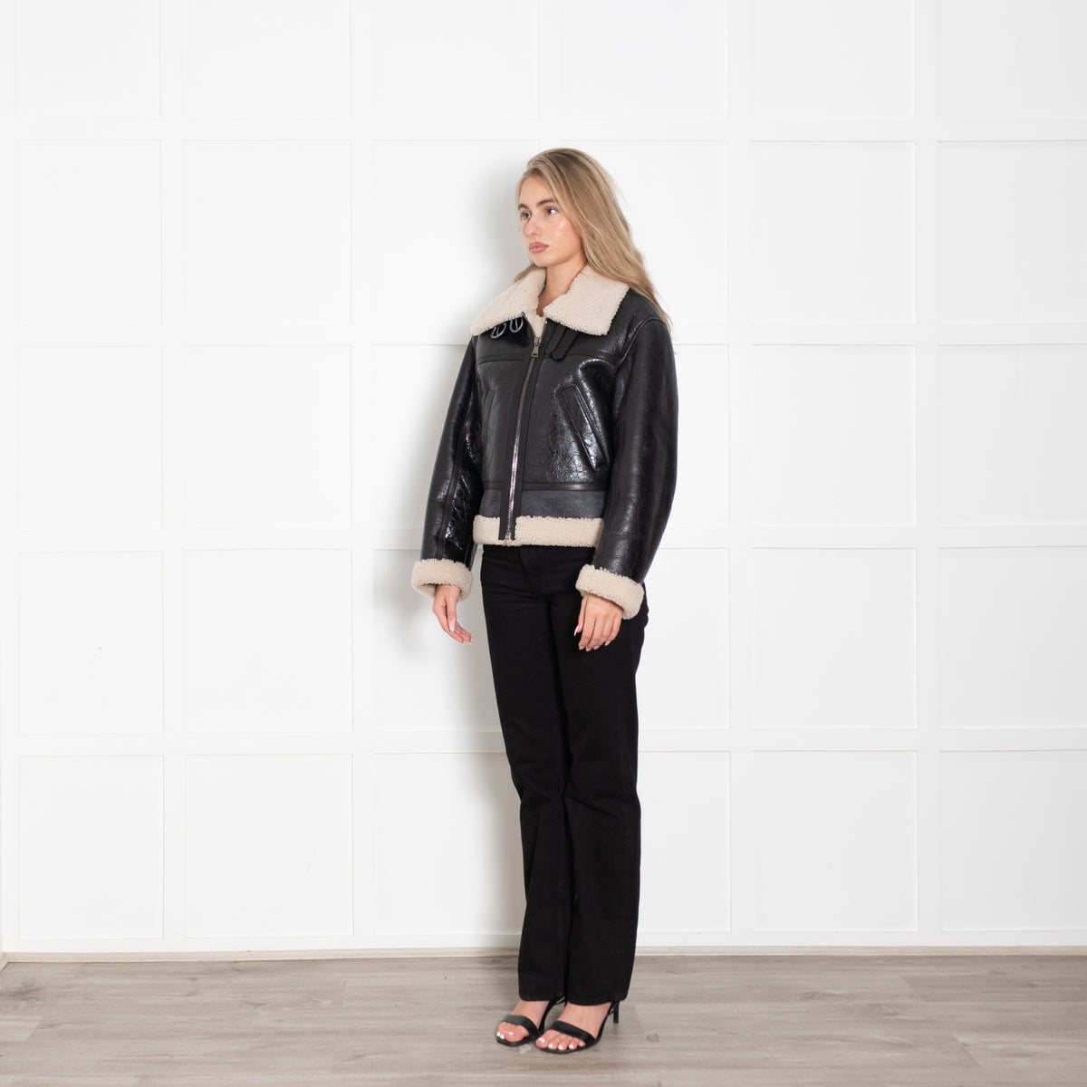 Halfboy Black Aviator Shearling Jacket