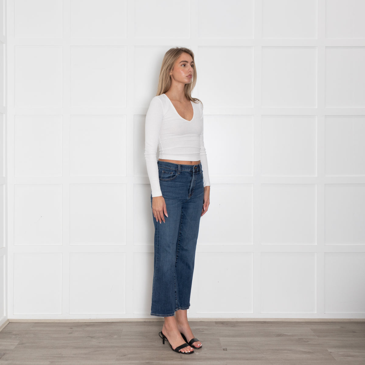 J Brand Blue Denim Cropped Stretchy Jeans