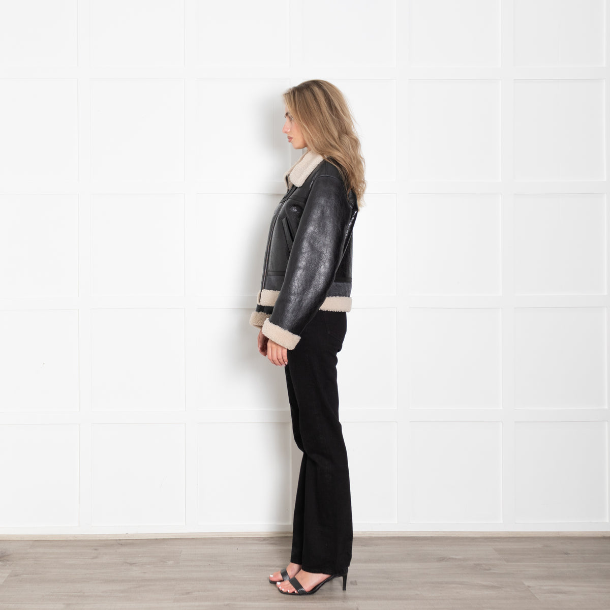 Halfboy Black Aviator Shearling Jacket