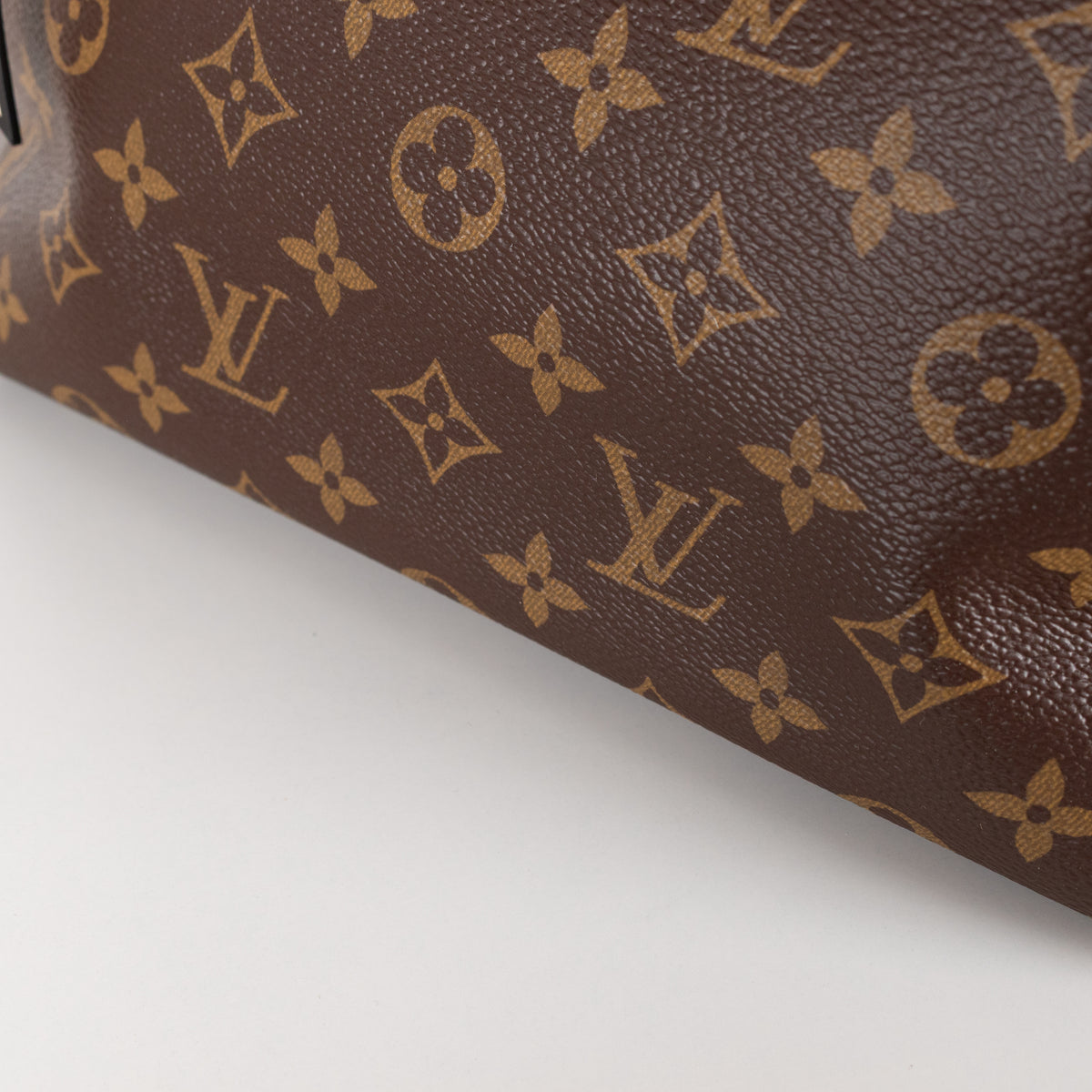 Louis Vuitton Pink Brown Coated Canvas Leather Tuileries Hobo Bag
