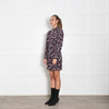 Ba&Sh Navy Burgundy Abstract Print Short Dress