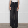 Paige Washed Black Wide Leg Jeans