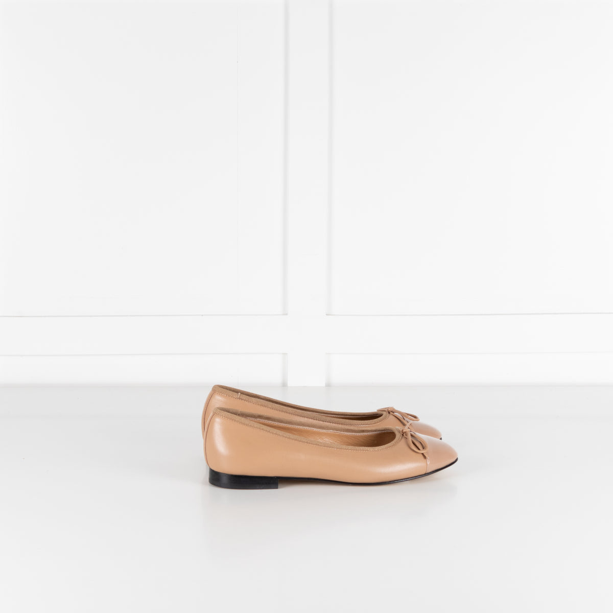 Russell & Bromley Camel Patent Toe Ballet Flat