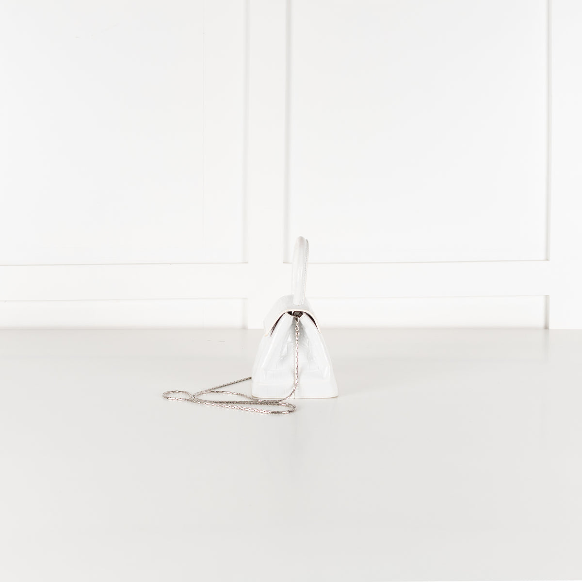 Rubeus Off White Crocodile Mini Liza Bag